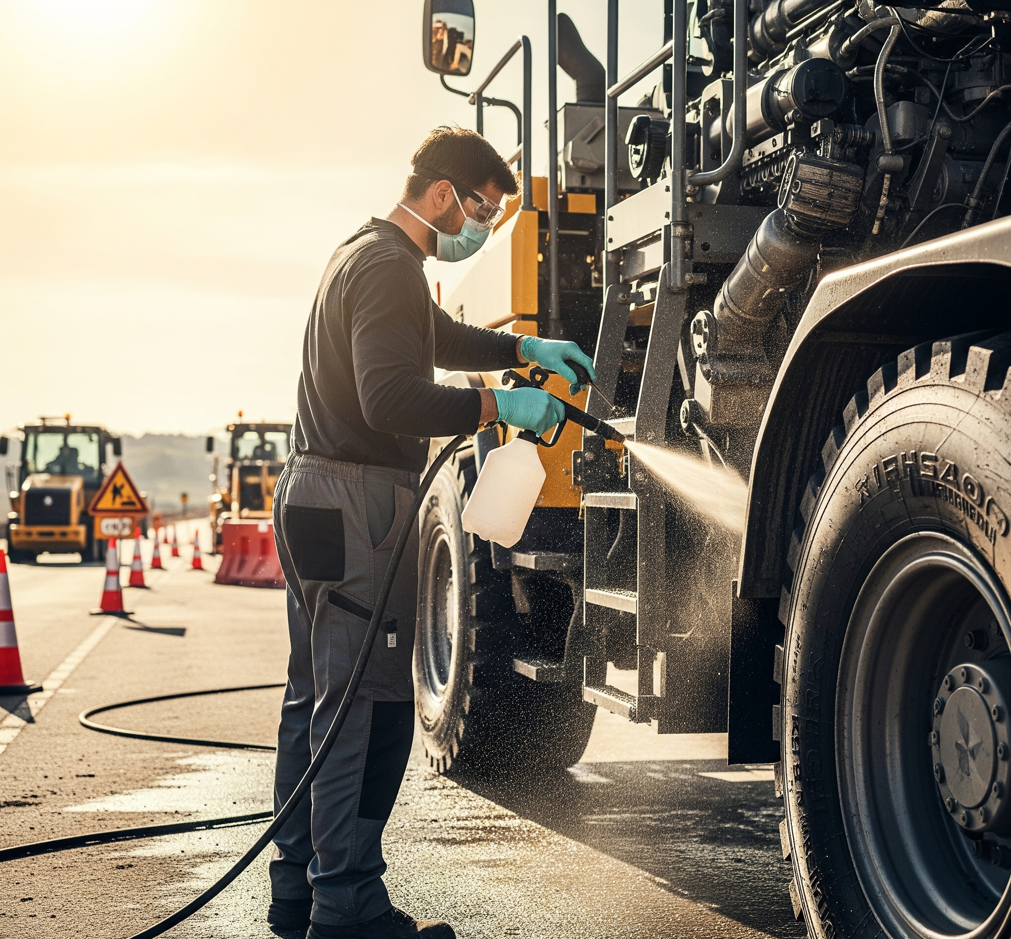 Asfalt ve yol makineleri yıkama